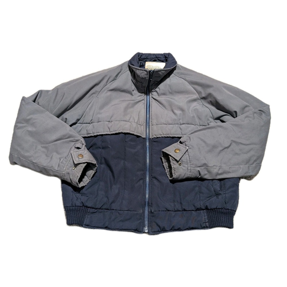 Vintage Weather Breaker Down Jacket Gray Navy Size M‎